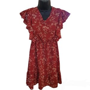 Orange dress. Size 4. Small. S. Floral.